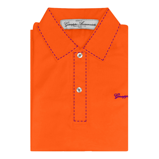 Stitches Polo Orange and Purple